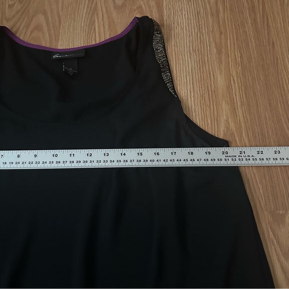 Lane Bryant Black Sheer Blouse Beaded Size 16 - Picture 6 of 6